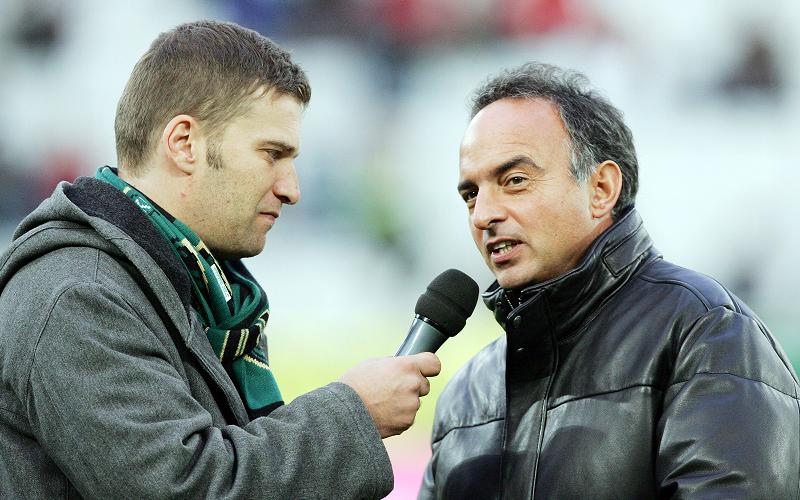 Der ehemalige Stadionsprecher Gerald Pirchl im Gespräch mit Hansi Müller