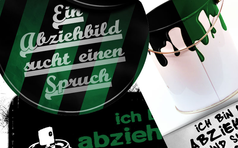 Diese drei Abziehbilder warten auf schwarz-grüne Sprüche