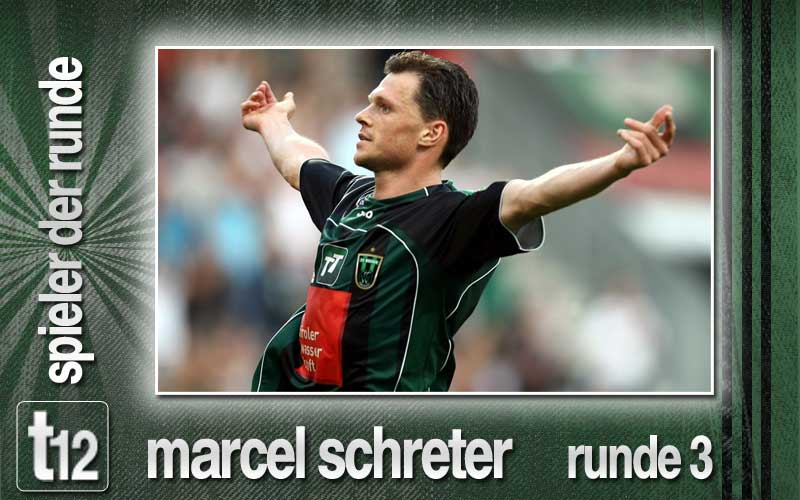 Marcel Schreter Doppelpackschütze und wieder Gewinner der t12 Wahl
