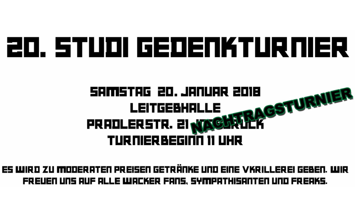 UPDATE: Geänderter Austragungsort