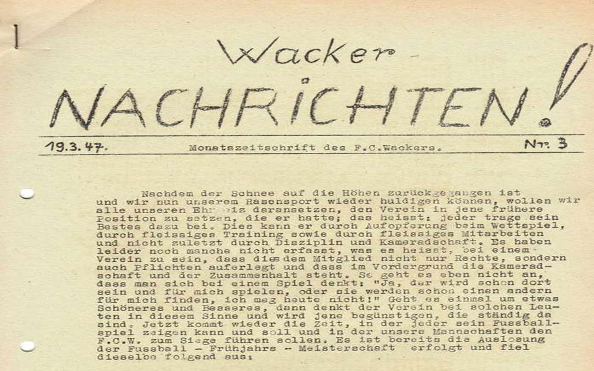 Als Wacker noch kein Mythos war (2)