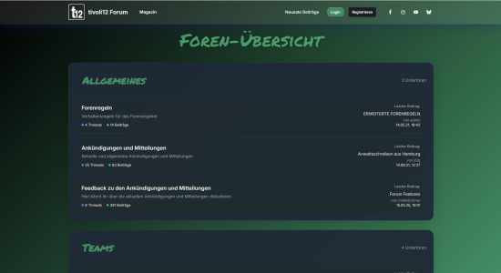 Willkommen im neuen tivoli12 Forum!