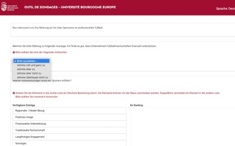 Umfrage zu Naming im Fußball